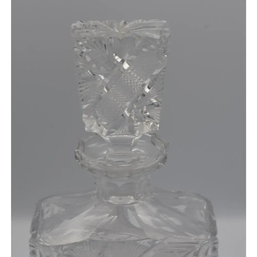1901c. Hand Cut American Brilliant Period Crystal Liquor Wine Decanter / Carafe